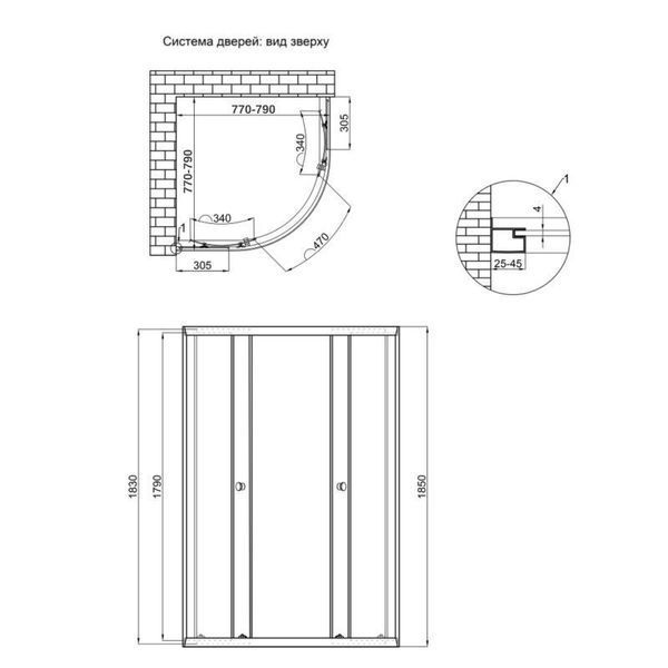 Душова кабіна Lidz Latwa SC80x80.SAT.LOW.GR, скло тоноване 4 мм без піддона SD00047611 фото