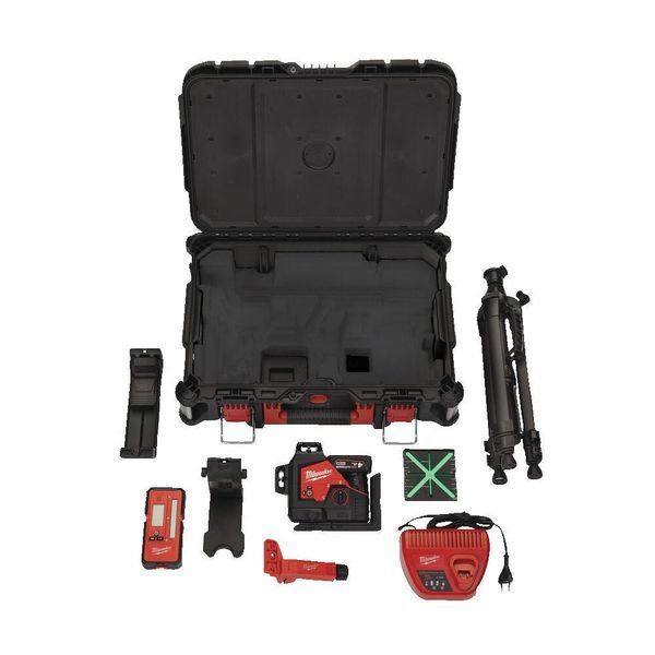 Нівелір лазерний 3D акумуляторний MILWAUKEE, M12 3PLKIT-401P (360 градусів, зелений промінь) (заміна на 4933499379) 4933478960 фото