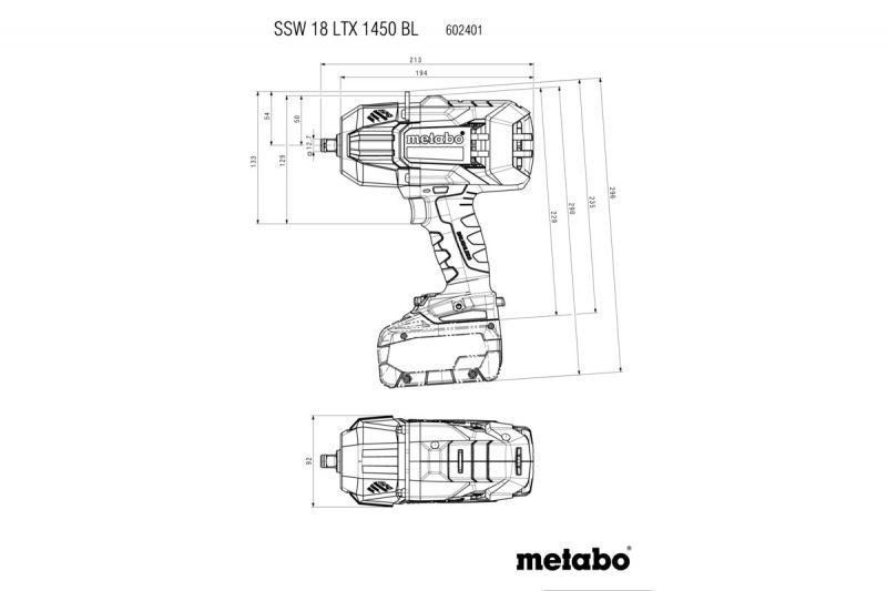 Акумуляторний ударний гайковерт Metabo SSW 18 LTX 1450 BL каркас 602401850 602401850 фото