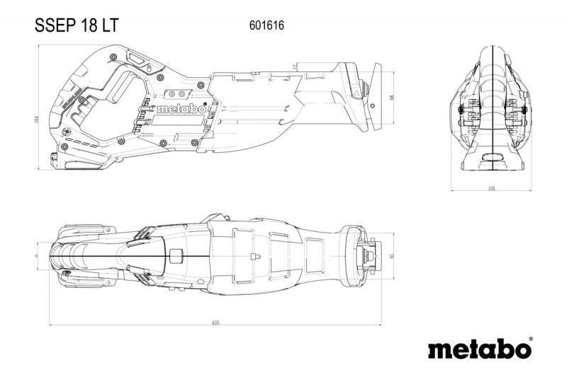 Акумуляторна шабельна пила Metabo SSEP 18 LT каркас MetaBox 601616840 601616840 фото