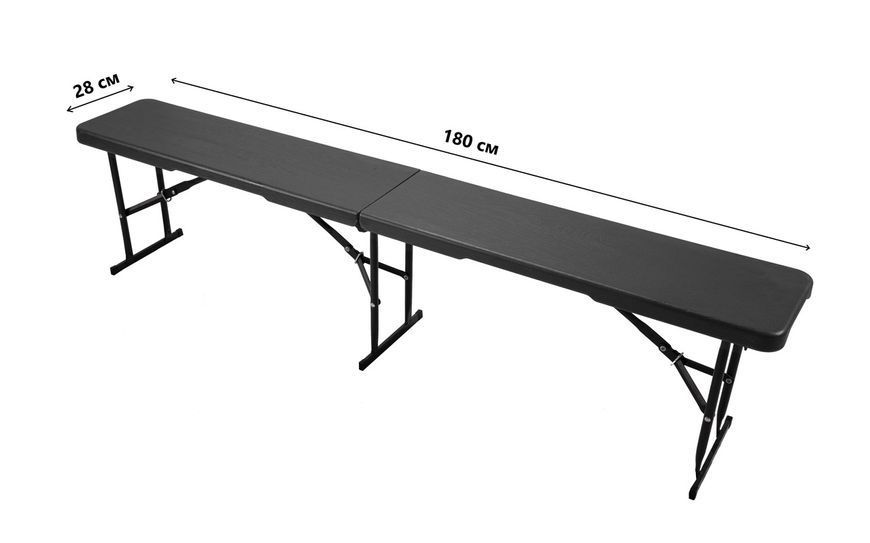 Лавка складна Time Eco ТЕ-1846, графіт, 1,8 м 4820211101602 фото
