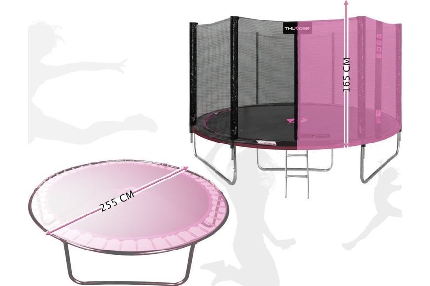 Батут THUNDER OUTSIDE PRO з зовнішньою сіткою 8 футів 244 см чорно-рожевий OUTSIDE-PRO-8FT-PINK OUTSIDE-PRO-8FT-PINK фото