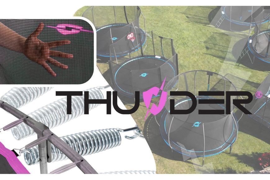 Батут THUNDER OUTSIDE PRO з зовнішньою сіткою 8 футів 244 см чорно-рожевий OUTSIDE-PRO-8FT-PINK OUTSIDE-PRO-8FT-PINK фото