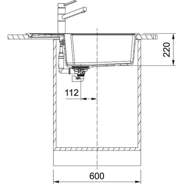 Мийка кухонна Franke Urban, фраграніт, прямокутник, з крилом, 780х500х220мм, чаша - 1, накладна, UBG 611-78 XL 114.0701.801 фото