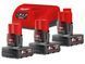 Енергокомплект Li-Ion MILWAUKEE, M12 NRG-603 (зарядний пристрій С12 С, 3 акумулятори М12 В6 6Аг, картонне пакування) 4933459208 фото 1