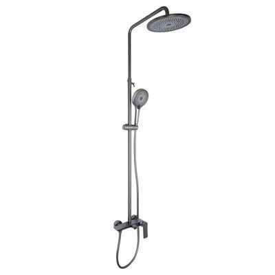 Душова система для душу Qtap Slavonice на два споживачі QTSLA110GMB45913 Gunmetal Black PVD SD00052037 фото