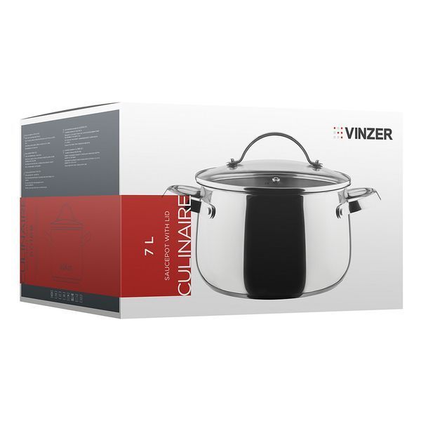 Каструля з кришкою Vinzer Culinaire 7 л 50168 50168 фото