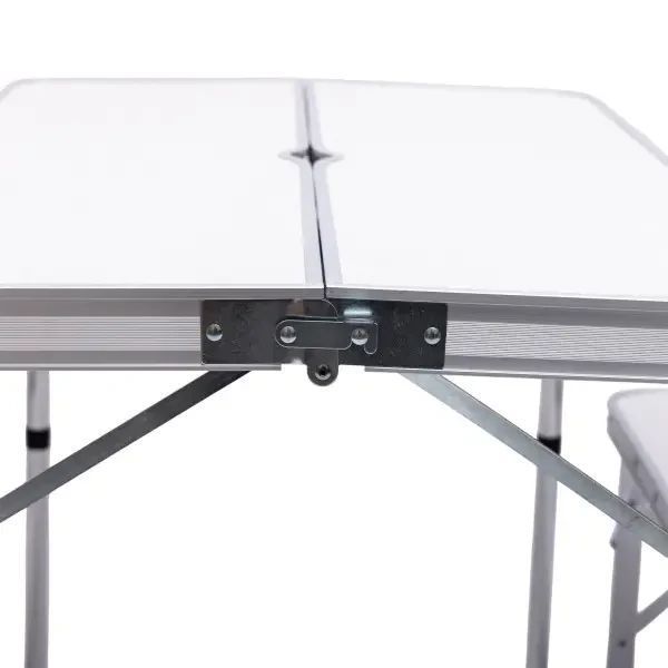 Набір для кемпінгу стіл та дві лавки LUGI JY-9060W 90*60*39.5/70 см білий JY-9060W фото