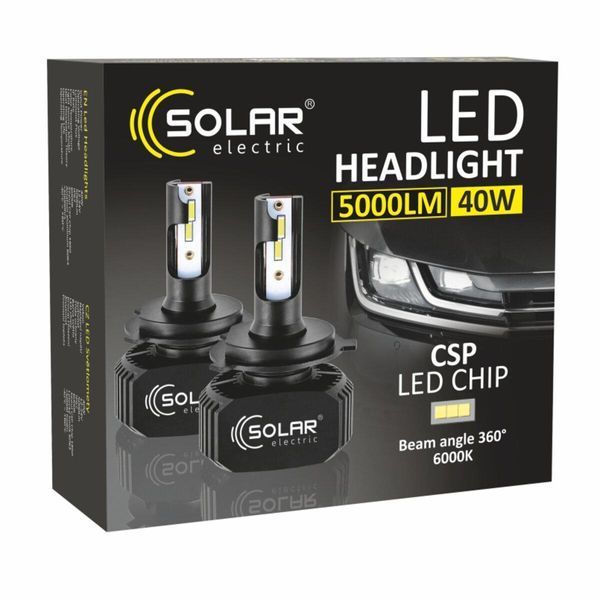 LED автолампа Solar H4 12/24V 6000K 5000Lm 40W, CSP1860 2шт 8204(L) фото