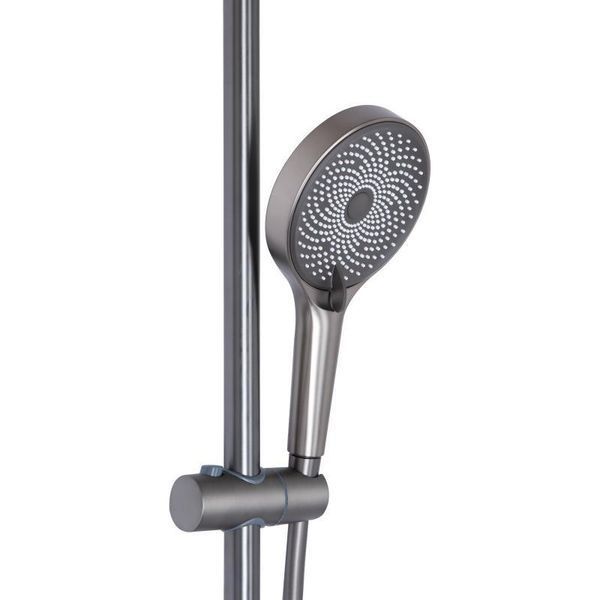 Душова система для душу Qtap Slavonice на два споживачі QTSLA110GMB45913 Gunmetal Black PVD SD00052037 фото