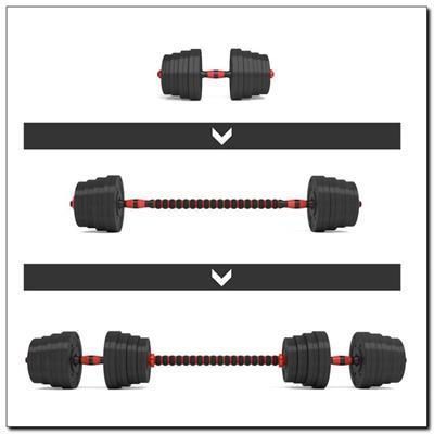 Набір штанга+гантелі HMS SGР30 - 30 кг, чорно-червоний 5907695564587 фото