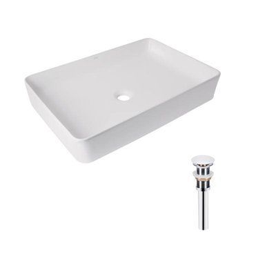 Комплект Qtap Tern: Раковина накладна прамокутна 600x400x110 мм WHITE + Донний клапан PU02 SD00053427 фото