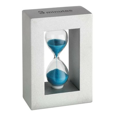 Годинник пісочний, блакитний, дерев'яна рамка, 42х36х101 мм, 3 хв (18600614) 18600614 фото