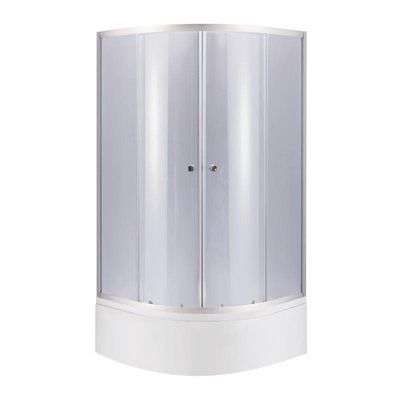 Душова кабіна Latwa SC90x90.SAT.HIGH.GR полукругла, скло тон 4 мм + Душовий піддон KAPIELKA ST90x90x41, з SD00050796 фото