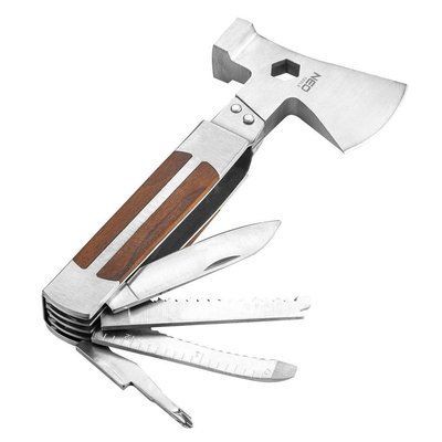 Мультитул Neo Tools, 11в1, молоток, сокира, гайковий ключ, рулетка, викрутка SL і PH, скребок, пила, напилок, 63-112 63-112 фото