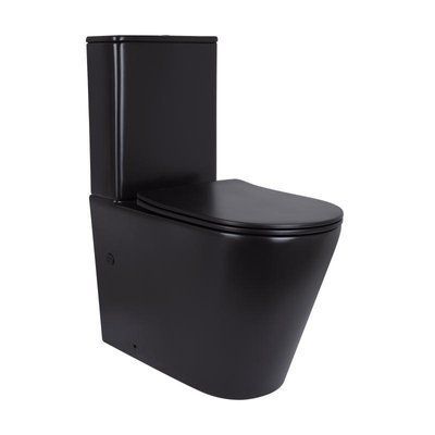 Унітаз підлоговий Qtap Scorpio Ultra Quiet безобідковий з сидінням Soft-close MATT BLACK QT14226088AMB SD00052562 фото