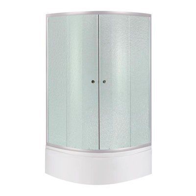 Душова кабіна Latwa SC90x90.SAT.HIGH.FR полукругла, скло Frost 4 мм + Душовий піддон KAPIELKA ST90x90x41, з SD00050783 фото