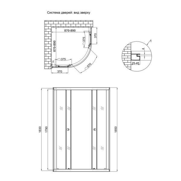 Душова кабіна Lidz Latwa SC90x90.SAT.LOW.GR, скло тоноване 4 мм без піддона SD00047617 фото