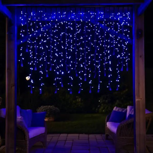 Вулична гірлянда Бахрома 20 м 335 LED гірлянда штора чорний провід Синій 20MBBL Garlando 20MBBL 20MBBL фото