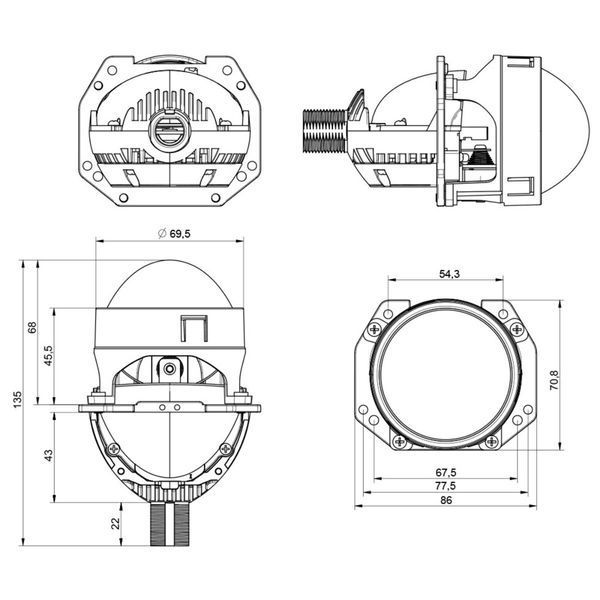 Світлодіодна лінза Cyclone LED BL 2.5 I3 40/50W НФ-00008559 фото