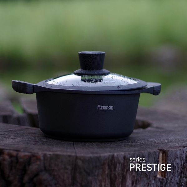 Каструля Fissman PRESTIGE 20x9,5 см / 2,4 л зі скляною кришкою (5041) 5041 фото