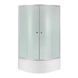 Душова кабіна Latwa SC90x90.SAT.HIGH.FR полукругла, скло Frost 4 мм + Душовий піддон KAPIELKA ST90x90x41, з SD00050783 фото 1