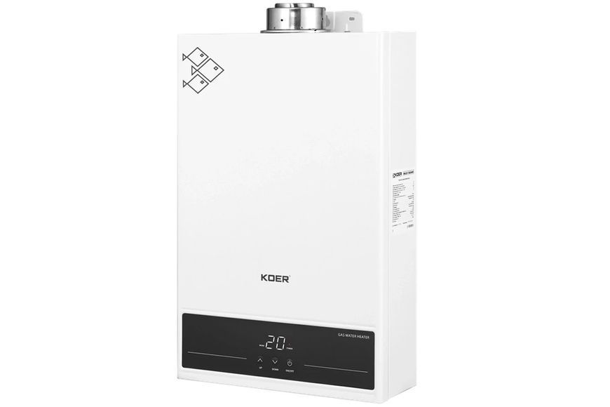 Турбована газова колонка Koer KWH.G0312 Turbo White 12 л/хв біла з модуляцією KR5557 KR5557 фото