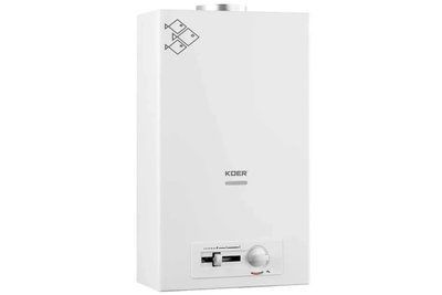 Димохідна газова колонка Koer KWH.G0410 White 10 л/хв біла п'єзо (KR5663) KR5663 фото