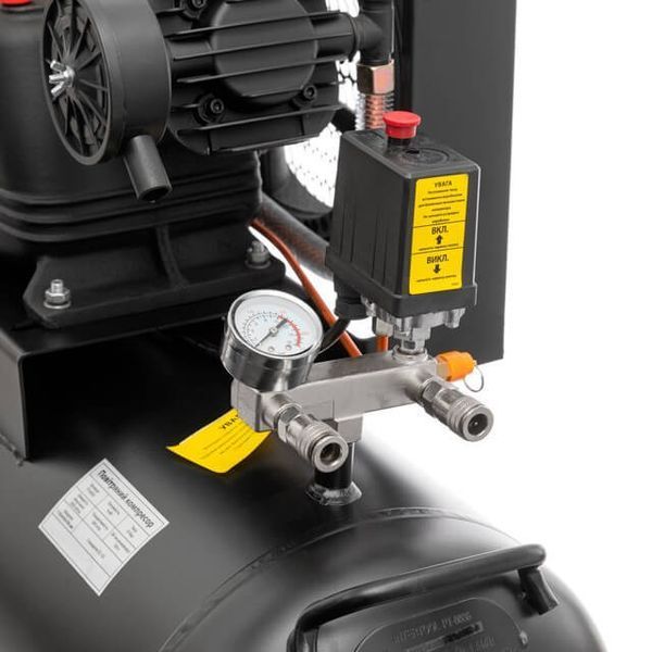 Компресор 100 л, 4 кВт, 380 В, 10 aтм, 600 л/хв., 3 циліндри STORM INTERTOOL PT-0036 PT-0036 фото