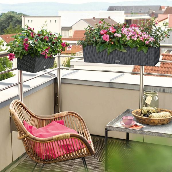 Вазон Lechuza Balconera Cottage 50, графітовий чорний 15609 фото