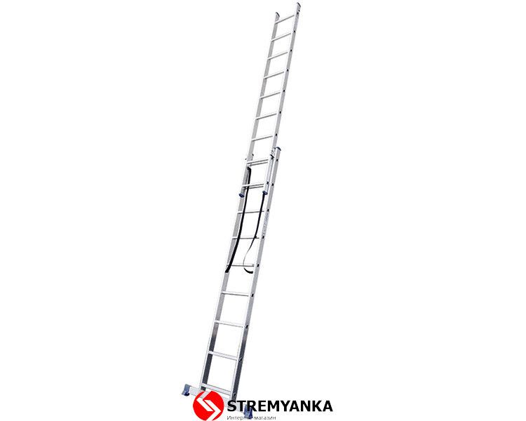 Алюминиевая двухсекционная лестница 2x9 ступеней DUOMAX VIRASTAR VDL029 фото