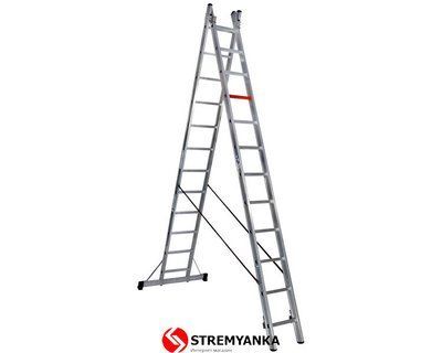 Двосекційна алюмінієва драбина Duomax Pro VIRASTAR 2x12 щаблів TSA7 фото