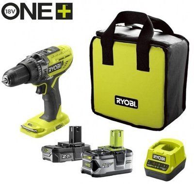 Шурупокрут-дриль ударний акумуляторний Ryobi ONE+ R18PD3-242S 18В 1х2А&middot;год 1х4А&middot;год ЗП 50Нм 500&middot;1800об/хв 1.3кг сумка 5133003820 фото