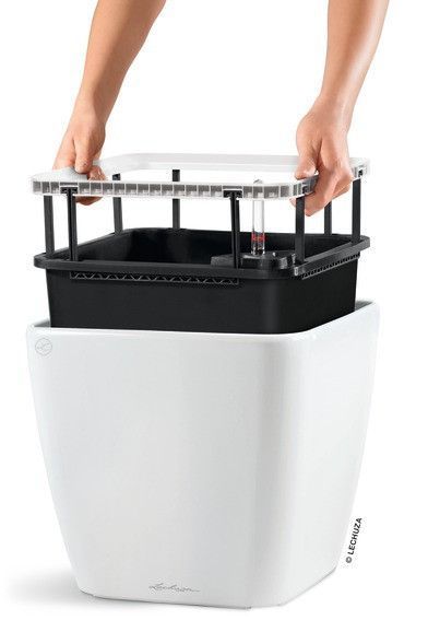 Вазон Lechuzа Quadro Premium LS 43, білий 16180 фото