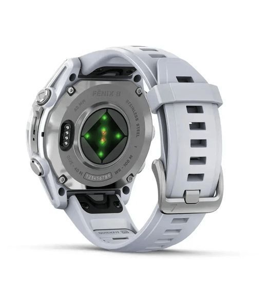 Спортивний годинник Garmin Fenix 8 Amoled 43 мм Silver з білим силіконовим ремінцем 010-02903-00 010-02903-00 фото