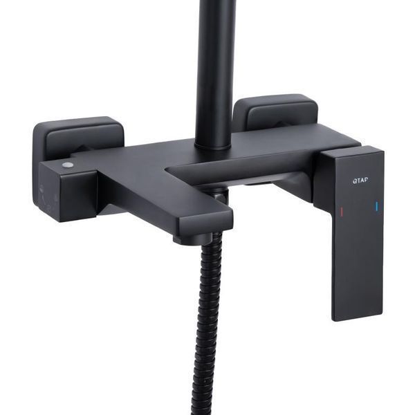 Душова система універсальна Qtap Gemini на три споживача (з виливом) QTGEM111BLM45686 Black Matt SD00051810 фото