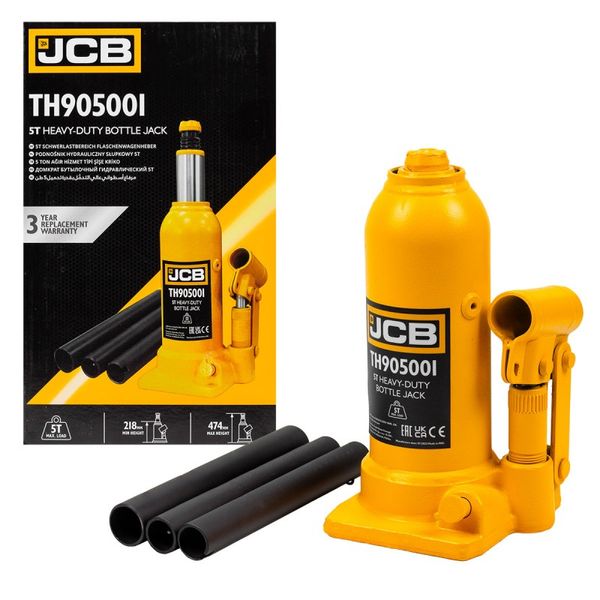 Домкрат пляшковий JCB Tools 5т JCB-TH905001 JCB-TH905001 фото