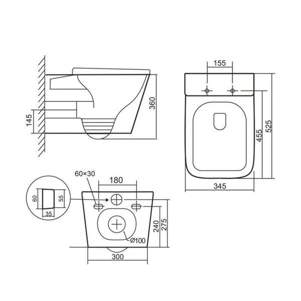 Унітаз підвісний Qtap Tern Ultra Quiet безобідковий з сидінням Soft-close WHITE QT17332303AW SD00052570 фото