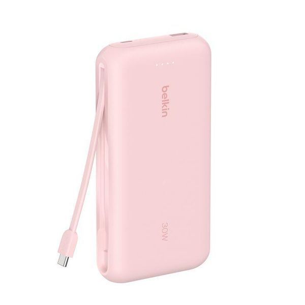 Павербанк (Powerbank) Belkin 20000мА&middot;год 30Вт з інтегрованим кабелем USB-C рожевий BPB024HQPK BPB024HQPK фото
