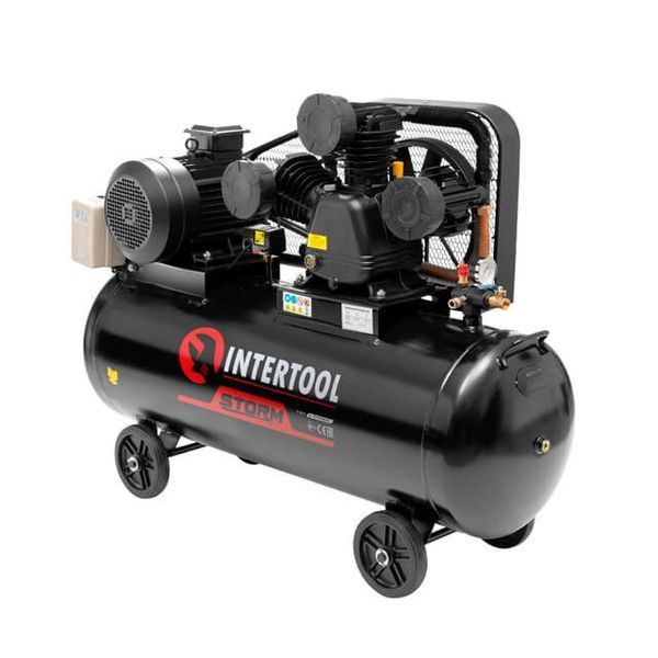 Компресор 200 л, 7,5 кВт, 380 В, 10 aтм, 1050 л/хв., 3 циліндри INTERTOOL PT-0040 PT-0040 фото