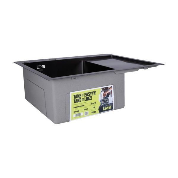 Мийка для кухні інтегрована Lidz Handmade H6350BR крило праворуч (LDH6350BRPVD45590) Brushed Black PVD 3,0/1,0 SD00051714 фото