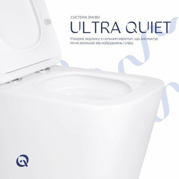 Унітаз підвісний Qtap Tern Ultra Quiet безобідковий з сидінням Soft-close WHITE QT17332303AW SD00052570 фото