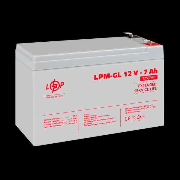 Акумулятор гелевий LPM-GL 12V - 7 Ah 6560(log) фото