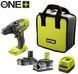 Шурупокрут-дриль ударний акумуляторний Ryobi ONE+ R18PD3-242S 18В 1х2А&middot;год 1х4А&middot;год ЗП 50Нм 500&middot;1800об/хв 1.3кг сумка 5133003820 фото 1