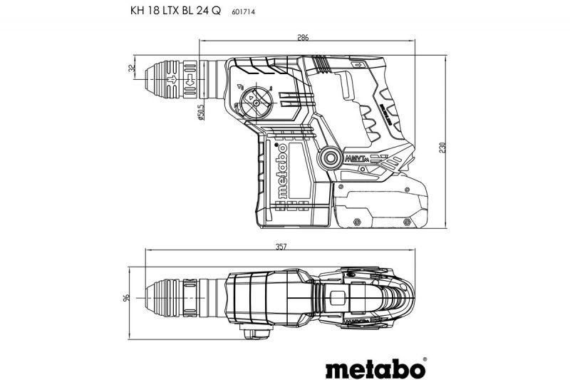 Акумуляторний перфоратор Metabo KH 18 LTX BL 24 Q Каркас MetaBox 601714840 601714840 фото