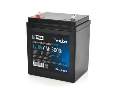 Аккумулятор литий-железо-фосфатный Merlion LiFePO4 12.8V 6AH (90х70х101(107)) для электротранспорта, 3000 U_01495 фото