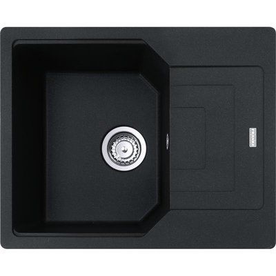 Мийка кухонна Franke Urban, фраграніт, прямокутник, з крилом, 620х500х220мм, чаша - 1, врізна, оборотна, UBG 611-62, онікс 114.0701.807 114.0701.807 фото