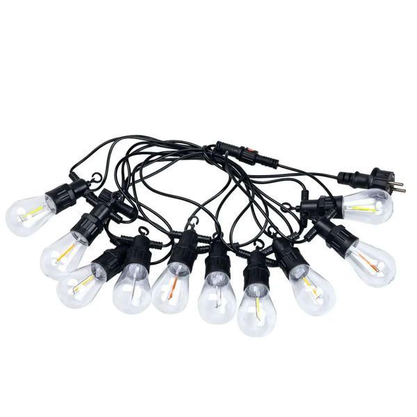 Гірлянда вулична у стилі ретро світлодіодна мультиколор S14 на 10 LED ламп завдовжки 5 метрів S14ML Garlando S14ML S14ML фото