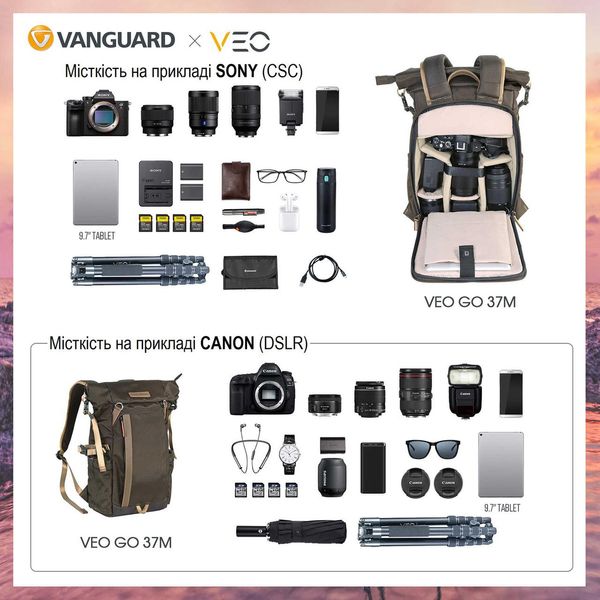 Рюкзак Vanguard VEO GO 37M Khaki-Green (VEO GO 37M KG) DAS301098 фото