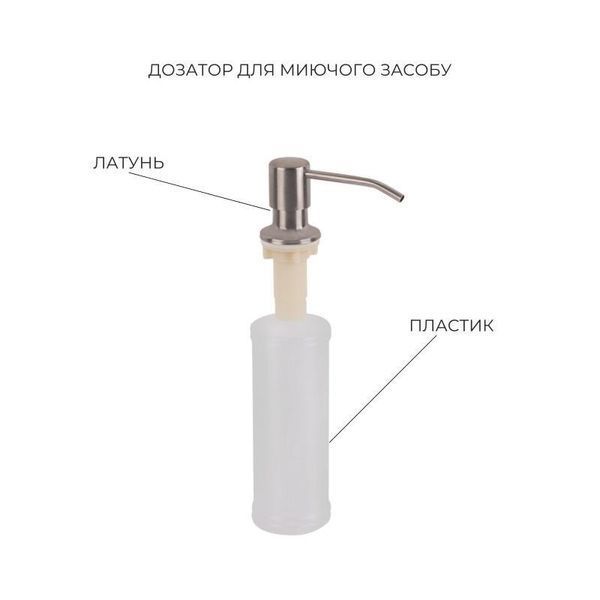 Комплект Lidz Handmade H4050 Мийка для кухні інтегрована Brushed у комплекті з дозатором + Lidz K01G Корзина SD00053640 фото